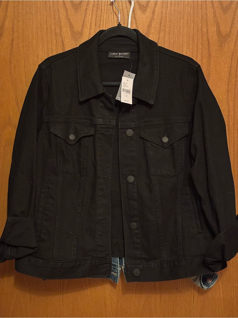 Lane Bryant Black Denim Button-Front Jacket
